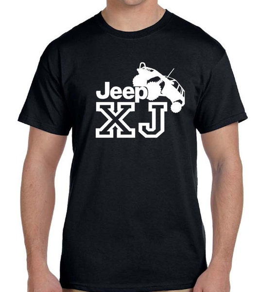 Jeep Xj T-shirt Black Shirt White Design Custom Color Are