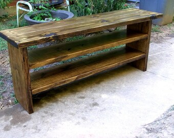 Tall Rustic Bench Entryway Hallway Mudroom Storage Bench Shoe Bench 54 Inch