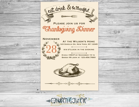 Thanksgiving Invitation Printable