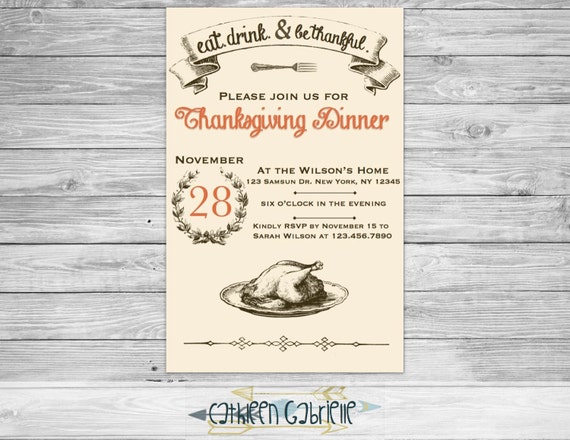 Thanksgiving Invitation Printable