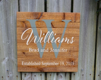 Personalized Wedding Gift, Custom Name Sign, Cedar Last Name Wood Sign, Rustic Family Established Sign, Personalized Name Sign