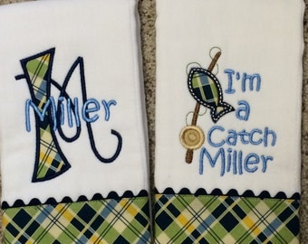 Personalized Baby Boy Burp Cloths
