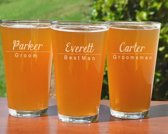 Wedding Groomsmen Gift Personalized Beer Glass Custom Groomsmen Keepsake Wedding Best Man Gift Engraved Groomsmen Gift Beer Gifts for Men