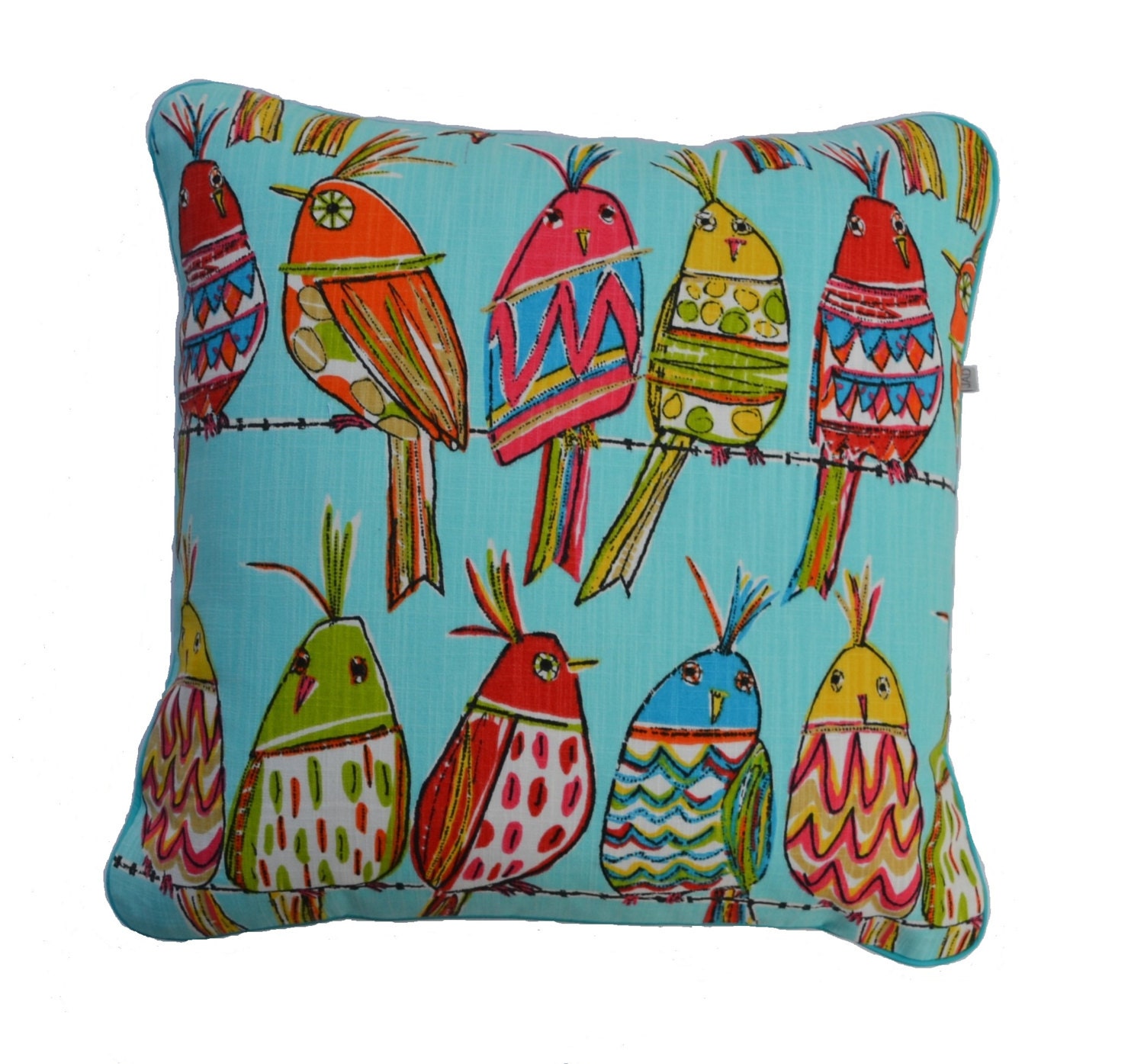 Decorative Pillows . Birds on a wire . by JulieAlvesDesigns