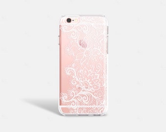 iPhone SE Case Clear White Lace iPhone 6s Plus Case TPU iPhone 6 Plus Clear Lace iPhone Case iPhone 6 Case Wedding iPhone Case Samsung S6