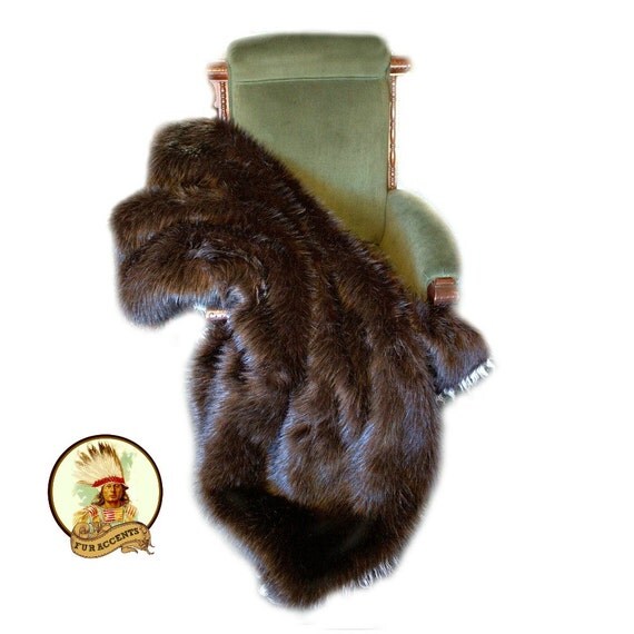 Premium Thick Buffalo Hide Shag Throw Blanket / Reversible / by