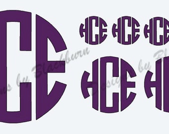 Cirlce Monogram Decal Set of Multiple Sizes