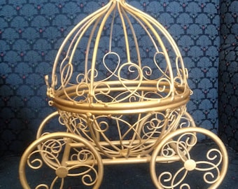 Gold Cinderella Pumpkin Carriage - Cute Princess- Great for a Little Girl's Room or a Wedding Table Centerpiece