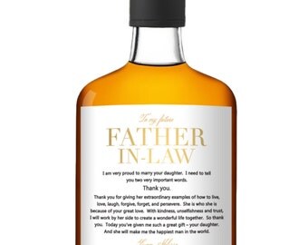 Gift for Inlaws Wine Labels - Wedding Gifts for Parents - Thank You Wedding Gifts - Father of the Bride Gift - Set of 2