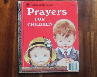 Prayers For Children - Eloise Wilkin Illustrations - Vintage Little Golden Book 1974
