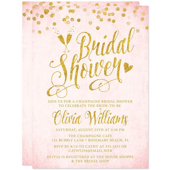 Blush Pink Bridal Shower Invitations 9