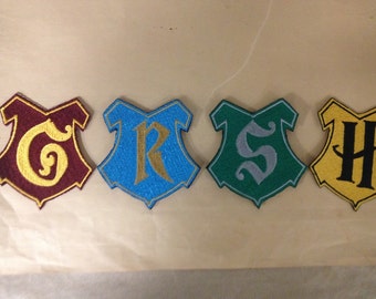 Embroidered Potter Crests or Shields, Iron On, Hogwart House Iron On Patches, Fantasy Children's Book Patches
