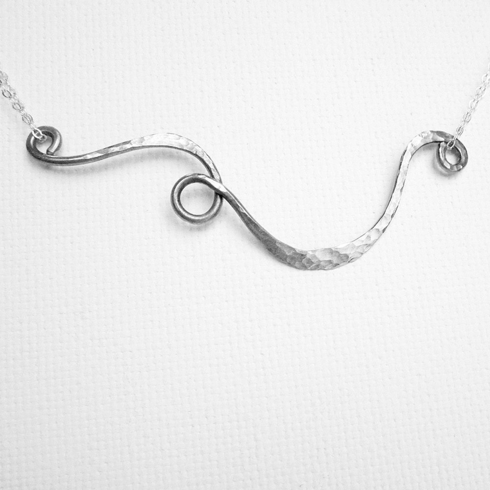 Sterling Silver Statement Necklace Boho Chic Necklace Bar Necklace Contemporary Jewelry Large Pendant Quality Silver Jewelry Fine Jewelry