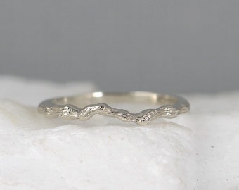14K White Gold Tree Ring - Twig Wedding Band - Stacking Rings - Branch Ring - Nature Inspired Jewellery - Promise Rings - Made in Canada