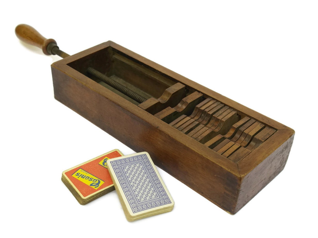 French Antique Playing Card Press. Gift for Poker Player.