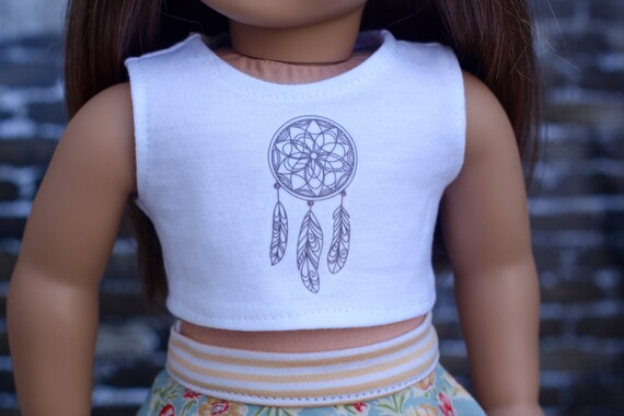 American Made Doll Clothes | Dreamcatcher CROP TANK TOP for 18 inch doll such as American Girl Doll