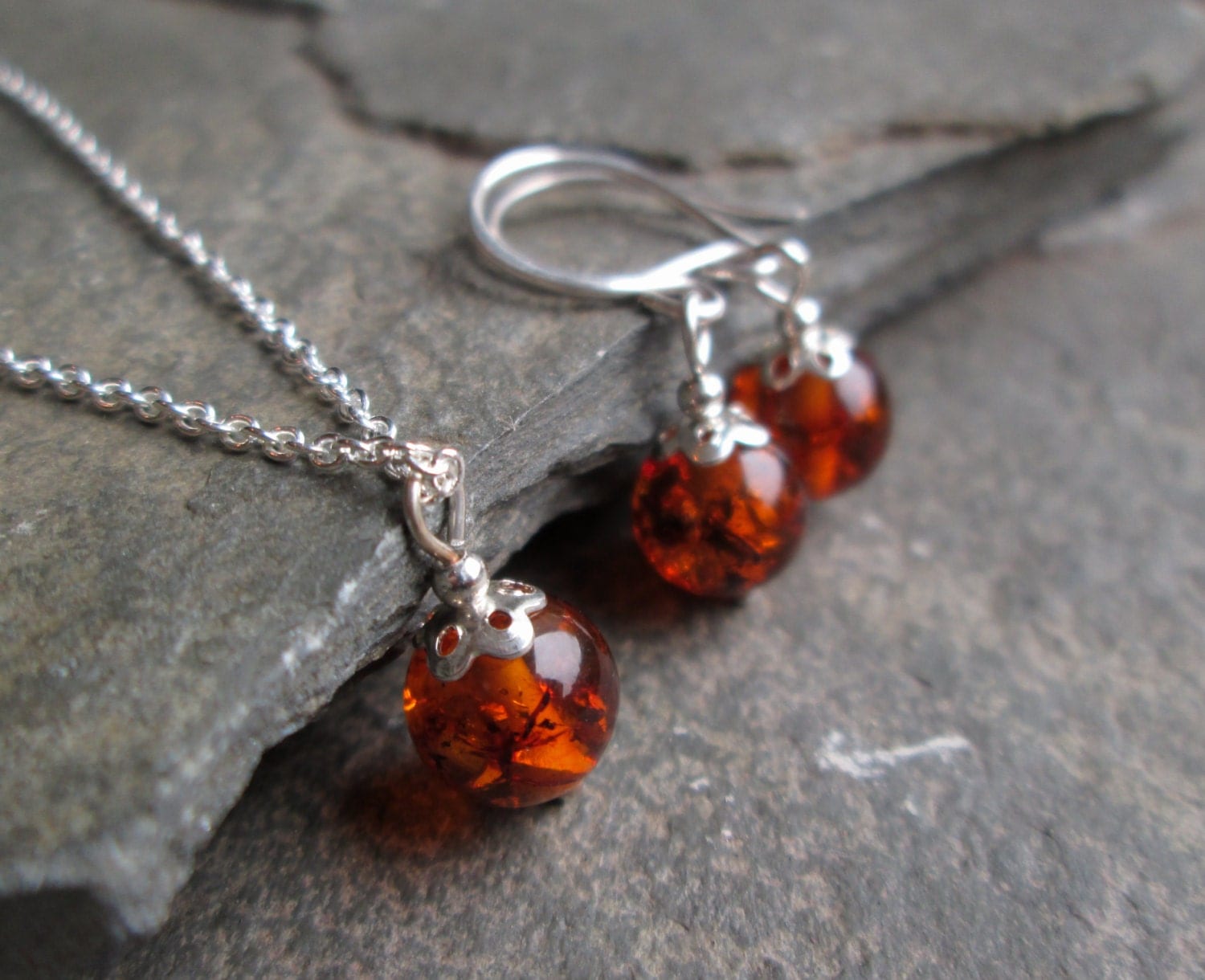 Amber Jewellery Set Amber Jewelry Amber Pendant Amber