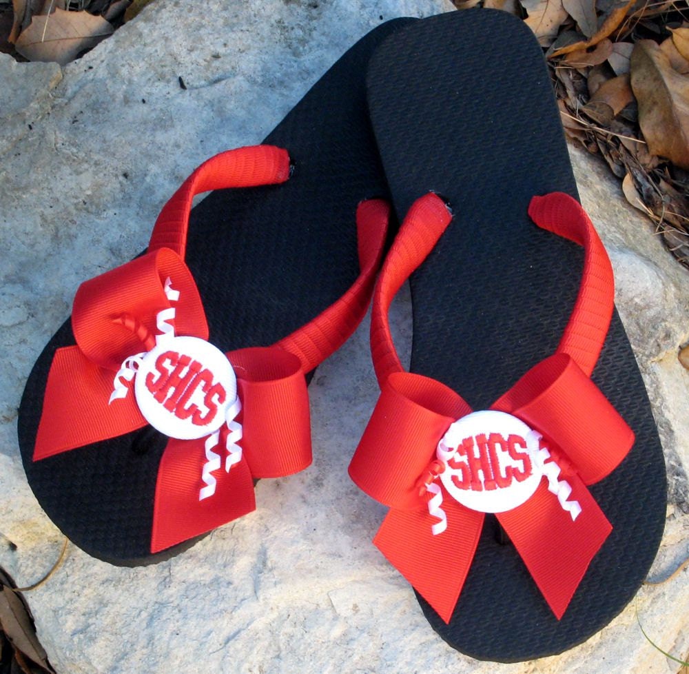 BACK TO SCHOOL Flip Flops College and High School Colors