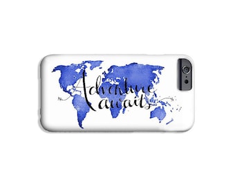 Gifts for Travelers Cell Phone Case Adventure Awaits Travel Case Samsung Galaxy S6 Phone Case iPhone 6 - Travel Quote Art Case Travel Lovers