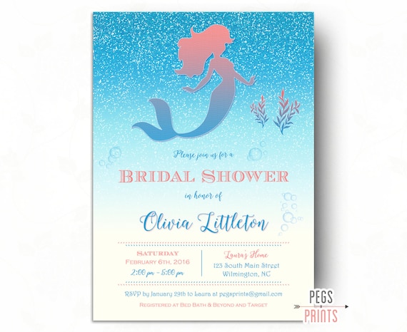 Mermaid Bridal Shower Invitations 4