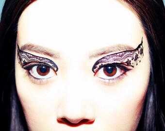 temporary tattoo eye makeup eyeshadow red rose vampire lace temporary tattoo eye makeup eyeshadow red rose vampire lace