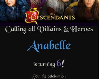 5x7 The Descendants Birthday Invitation