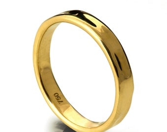 Simple Gold Wedding Band - 18k Gold Ring, 18k Gold Band, Wedding Ring , Wedding Band, Solid Gold Band, Solid Gold Ring, 3