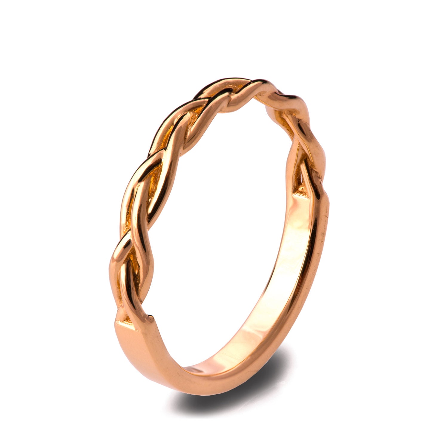 Braided Ring18K Rose Gold Stackable Ring Wedding Band 18K