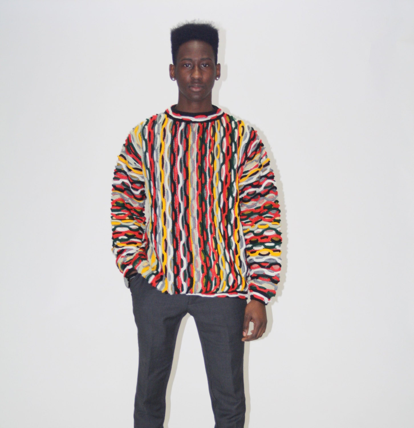 Vintage 1990s Coogi Style Sweater 90s Cosby Sweater