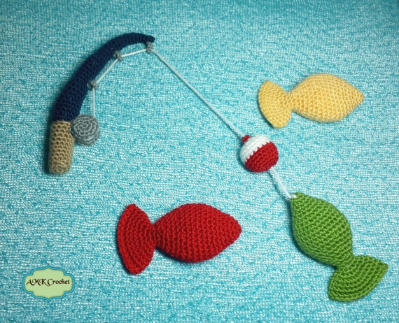 fishing pattern newborn hat crochet Fishing with Bobber Crochet  Crochet  Amigurumi Pole and Pattern PDF