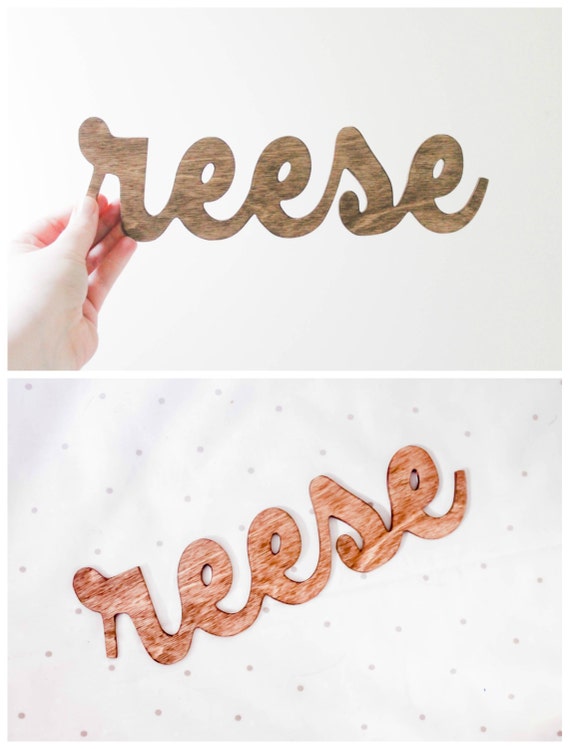 The Reese Wood Custom Name Baby Kid Family Script by ...