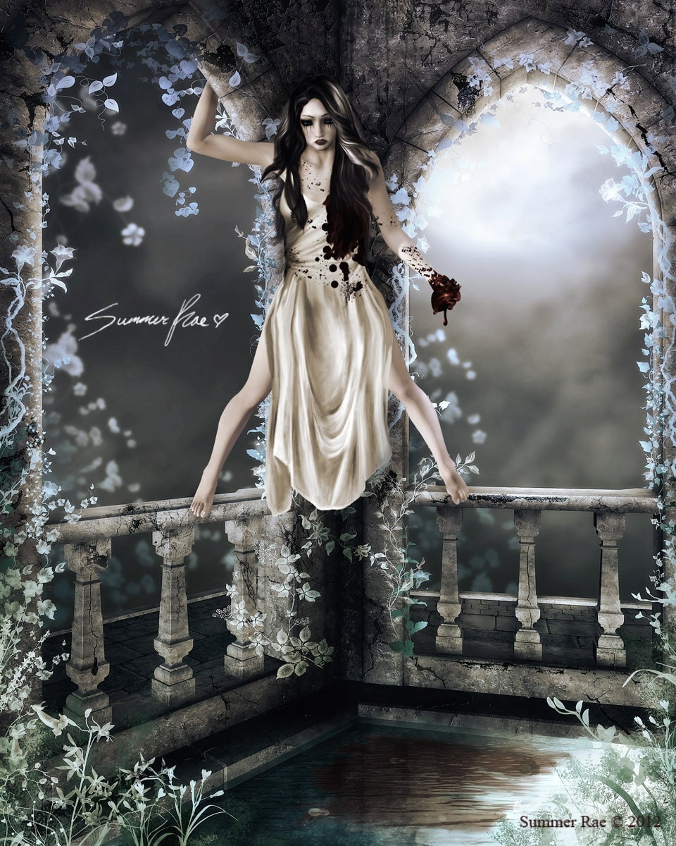 Gothic Art Print Dark Art Spooky Art Horror Art Emotional