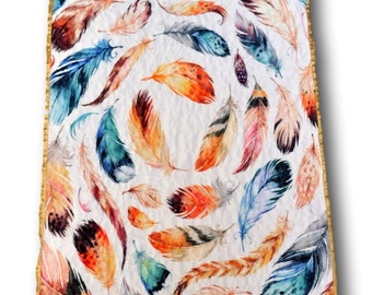 Boho Baby Quilt * Boho Baby Blanket * Feathers Quilt * Feathers *Boho Nursery * Tribal Quilt * Boho Quilt * Boho Bedding * Tribal Baby Quilt