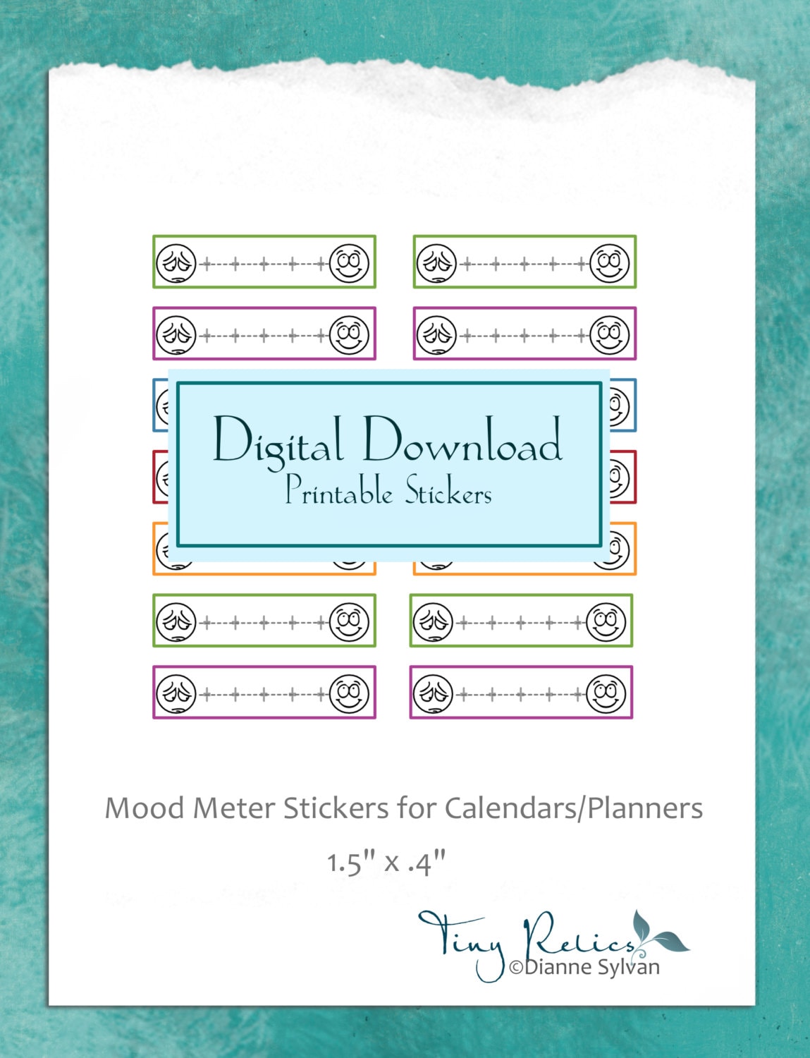 printable mood meter stickers for planners by tinyrelics on etsy