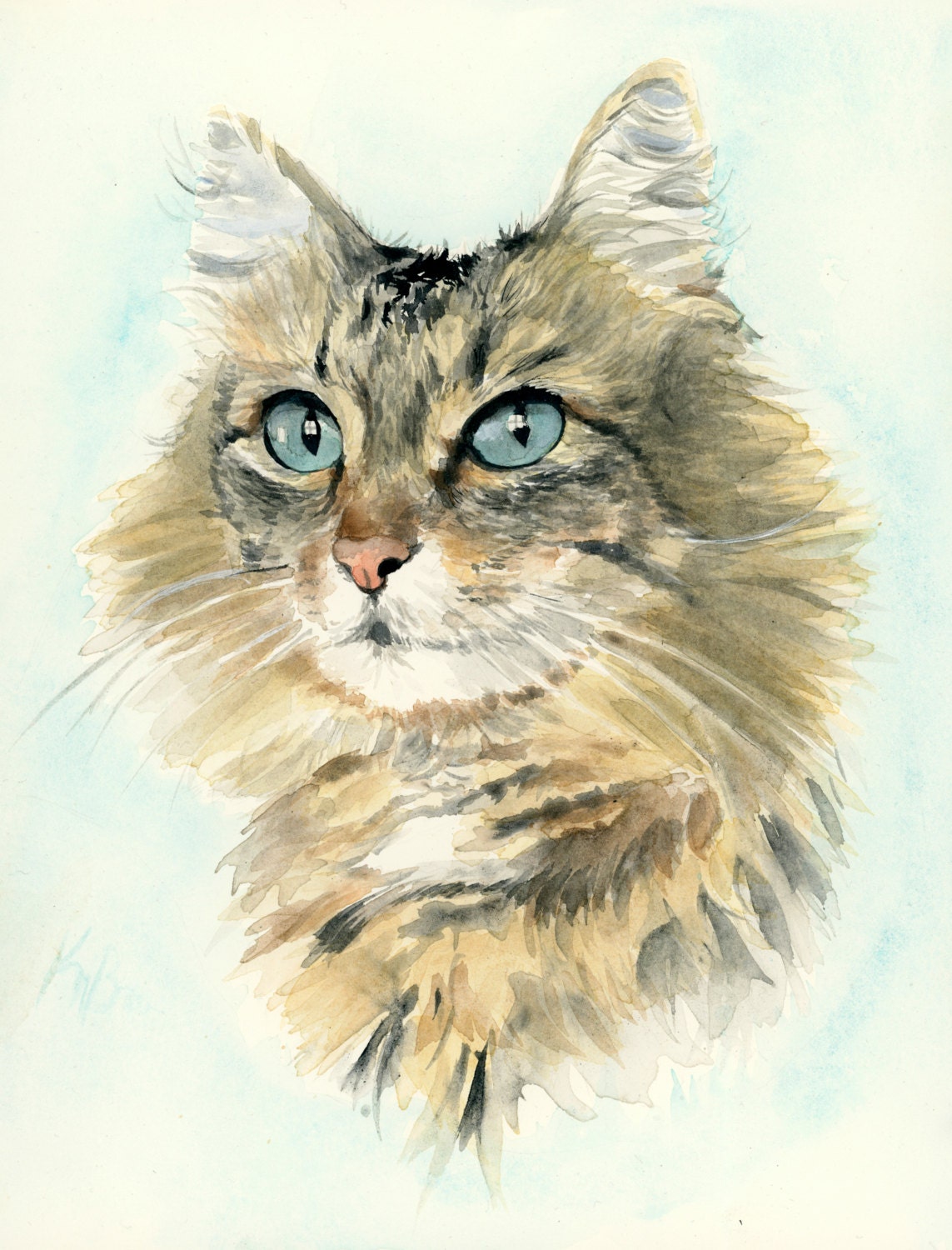 Download Custom cat portrait. Cat lover gift. Cat painting.