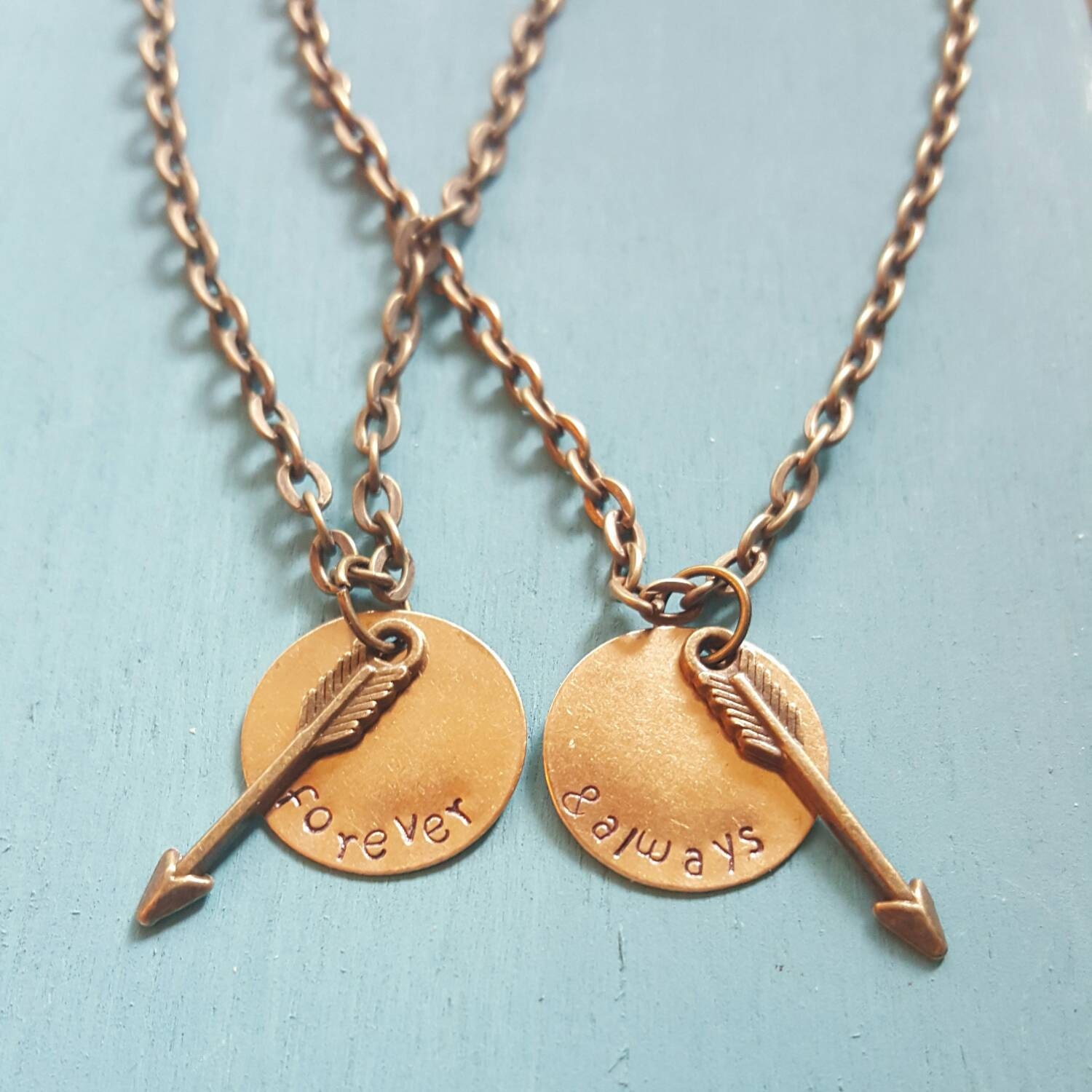 Forever and Always Matching Necklace Set with Arrow by