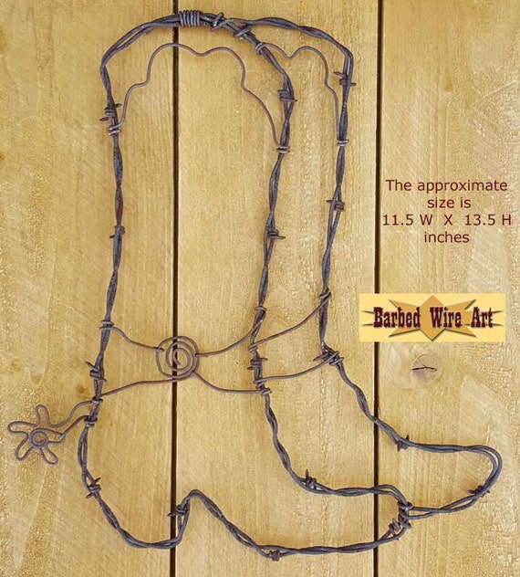 Pair Of Cowboy Boots by Barbed Wire Art Handmade metal decor