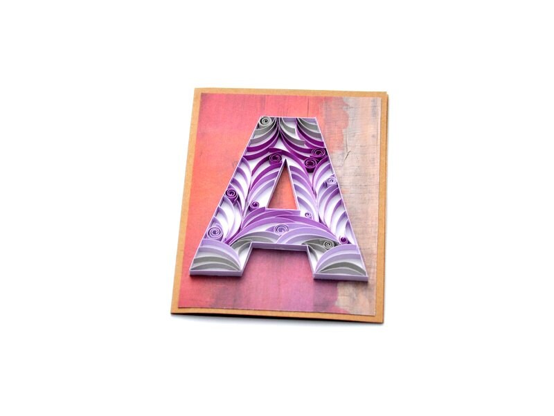 Quilling Letter A Quilled Card Paper Quilling Quilled Monogram