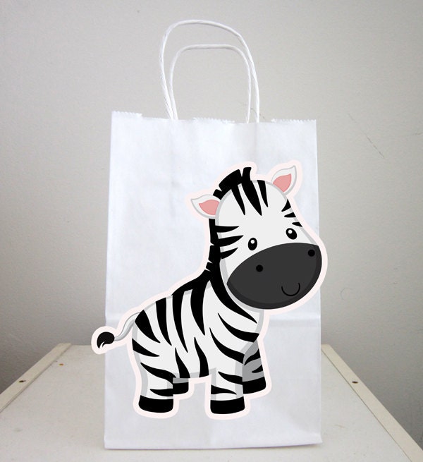 Zebra Goody Bags Zebra Favor Bags Zebra Gift Bags Zebra Bag