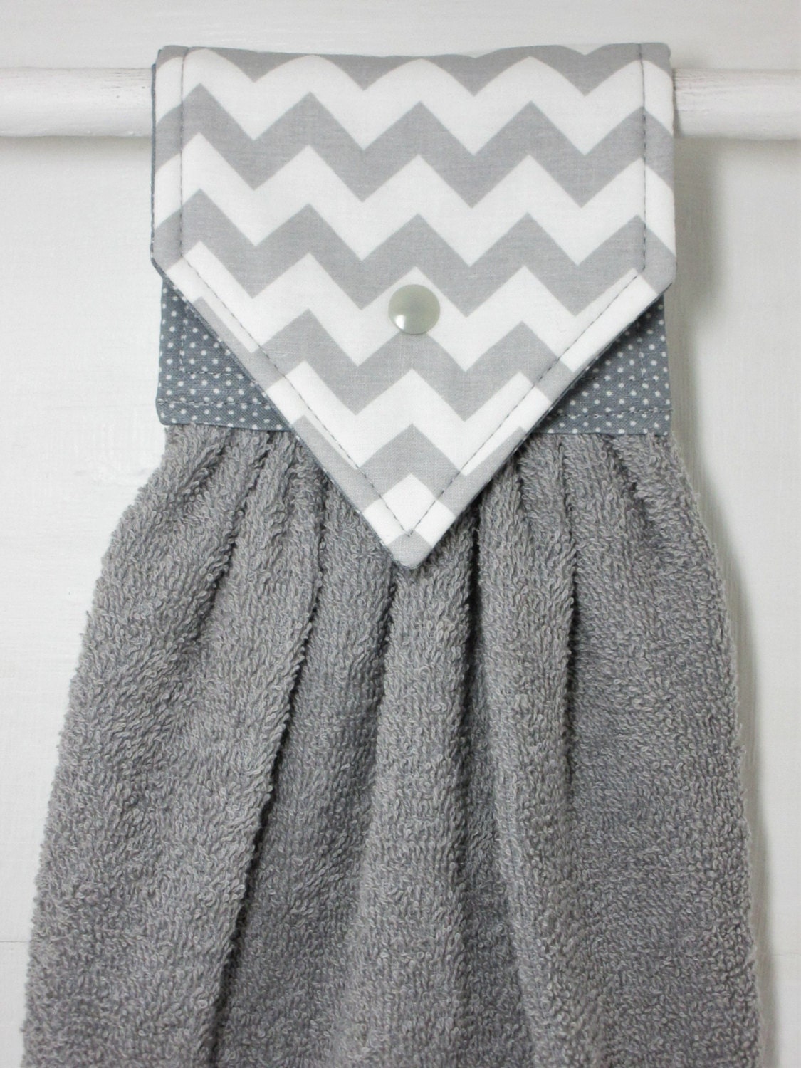 Gray Chevron Hanging Hand Towel Grey Chevron Hanging Towel