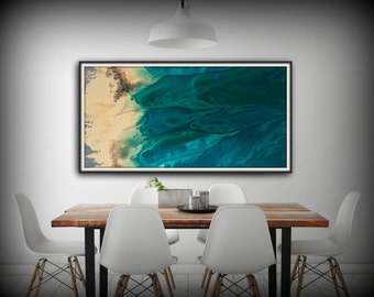 Modern Painting Acrylic Painting GICLEE Art Print Abstract Painting Coastal Landscape Abstract Painting Extra Large Wall Art Living Room