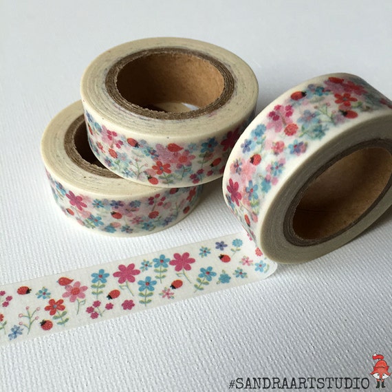 Washi tape with flowers floral washi printed paper tape