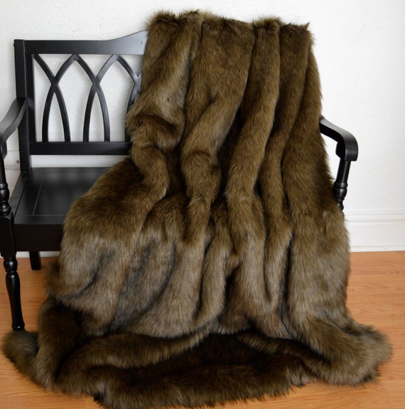 Brown Fox Fur Blanket / Fur Throw: FurSource.com