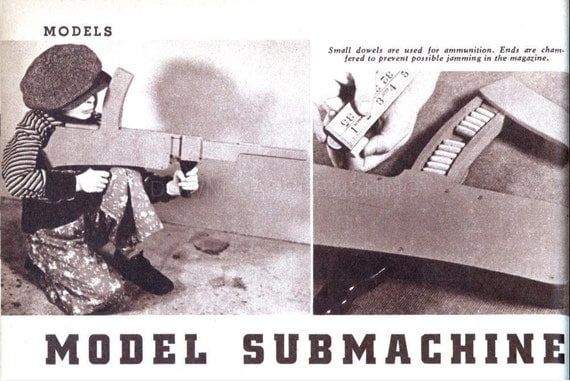 SUBMACHINE GUN PLANS Toy Pattern Blueprints by ...