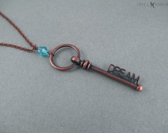 Dream Key Necklace - Writer Gift - Author Gift - Novelist - Copper