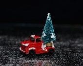 Vintage Red TootsieToy Truck ready for Christmas vacation!