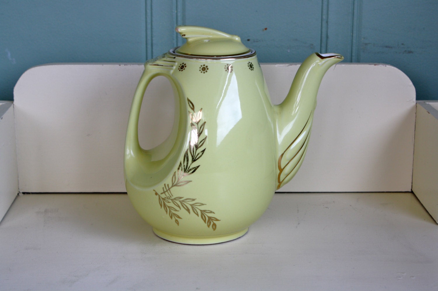 Art Deco Hall TeaPot 6 Cup Canary Yellow by MaxandMaddieVintage
