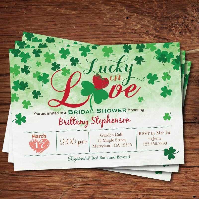Lucky In Love Bridal Shower Invitations 7