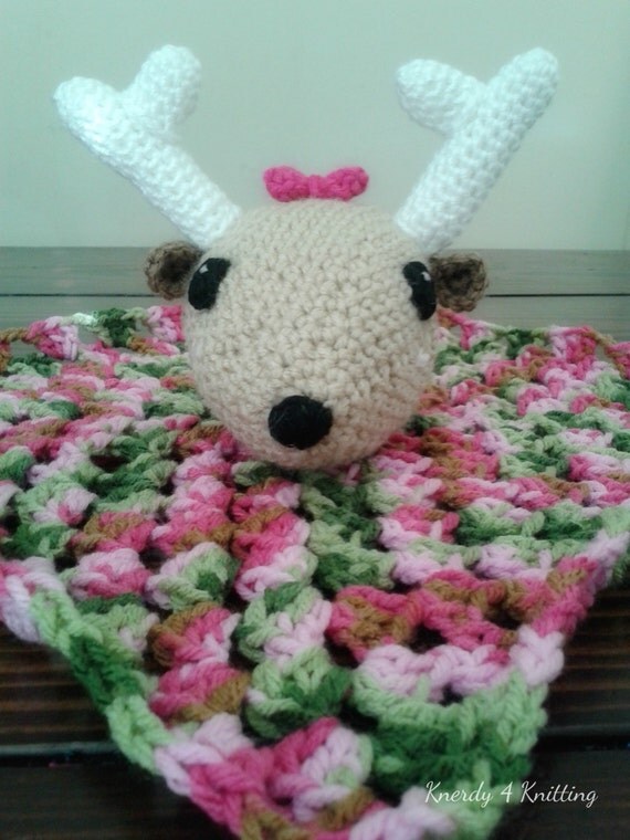 Crochet Deer Lovey Blanket Camo Baby Blanket Baby Deer