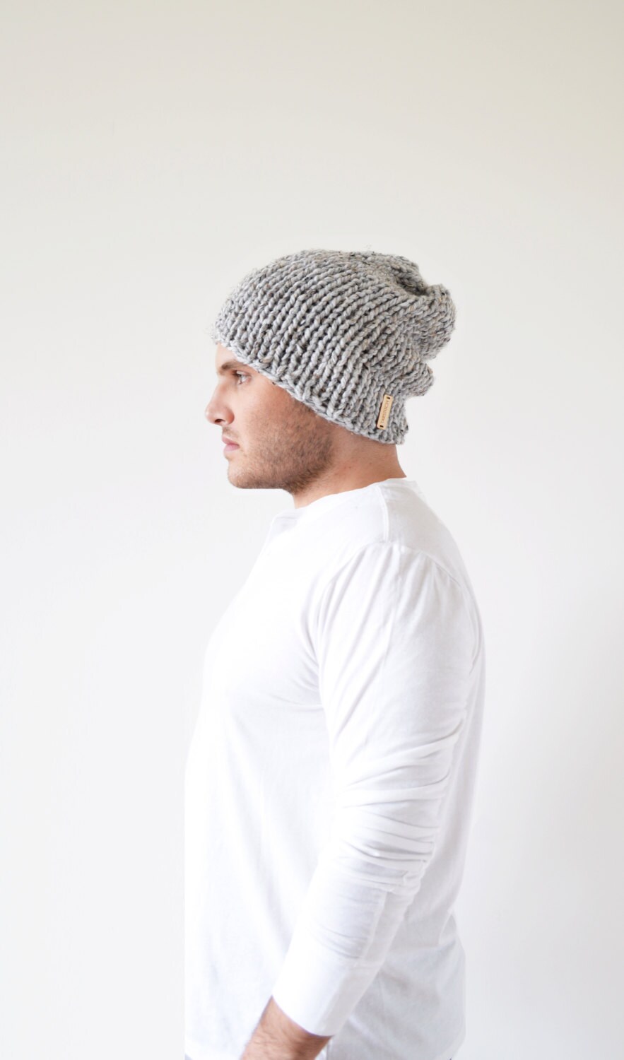 slouchy men's beanie . mens slouchy hat . mens knit by TARSTITCH